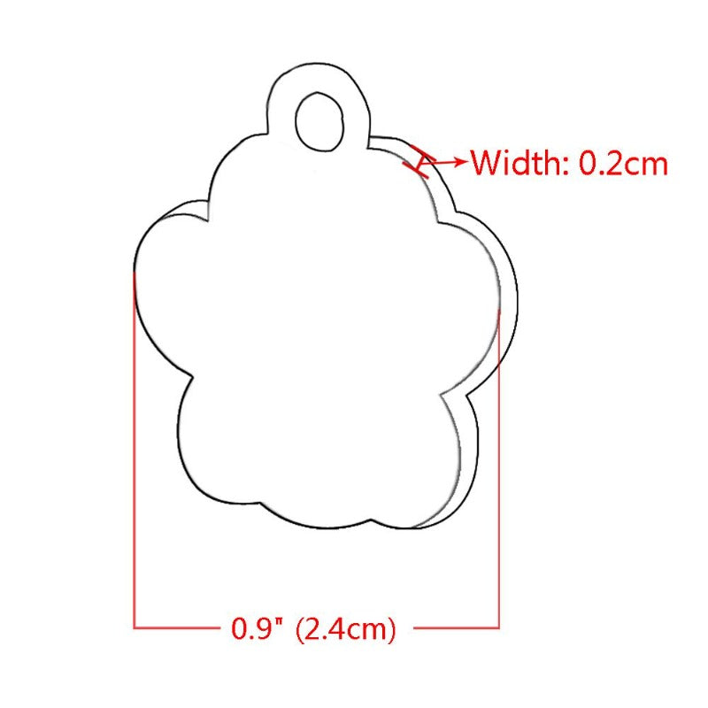 Paw Shape Dog ID Tag
