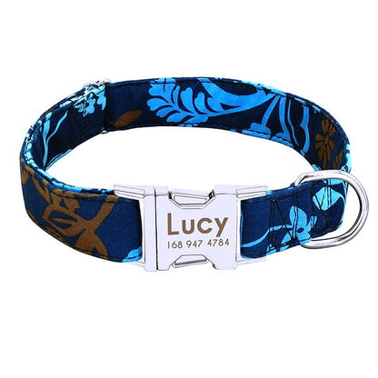Personalized dog collar leash set