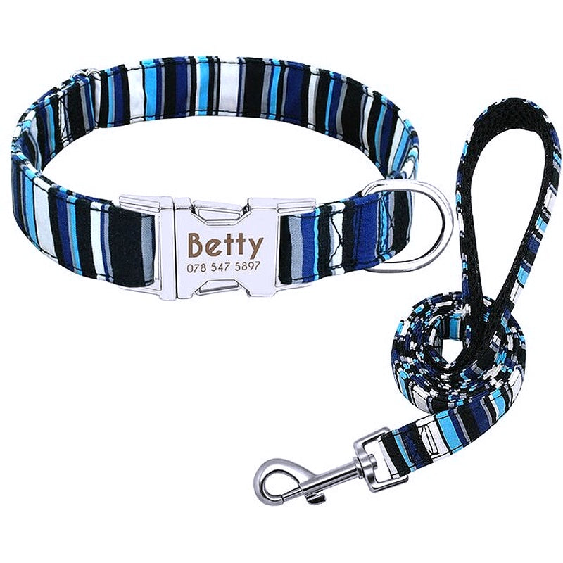 Customizable pet collar and leash set