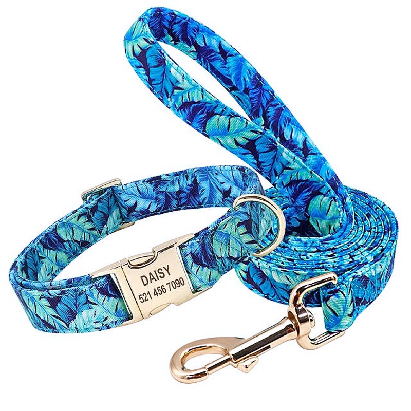 Personalized dog collar leash