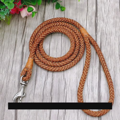 Introducing our Premium Rolled Braided Leather Dog Leash for Small Dogs. Made from genuine leather, this leash is built to withstand everyday use and stand the test of time. Its soft and comfortable feel makes it ideal for small dogs or puppies, ensuring they stay happy during walks. The rolled braided design not only adds strength but also gives it a stylish look. With adjustable sizes available (S, M, L), finding the perfect fit has never been easier! Plus, its convenient 4ft length allows for easy walkin