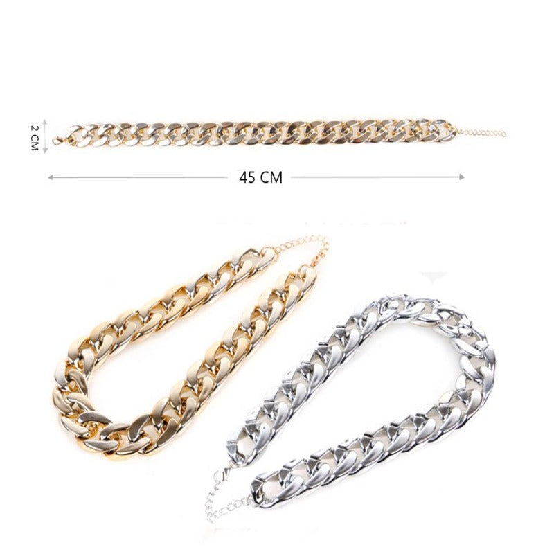 Gold silver thug life dog choke chain link necklace collar