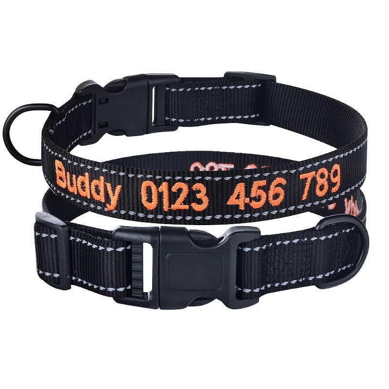 Personalized pet name collar