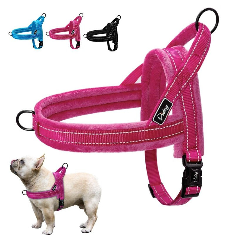 Pet no pull reflective d ring dog chest pet harness and strap vest