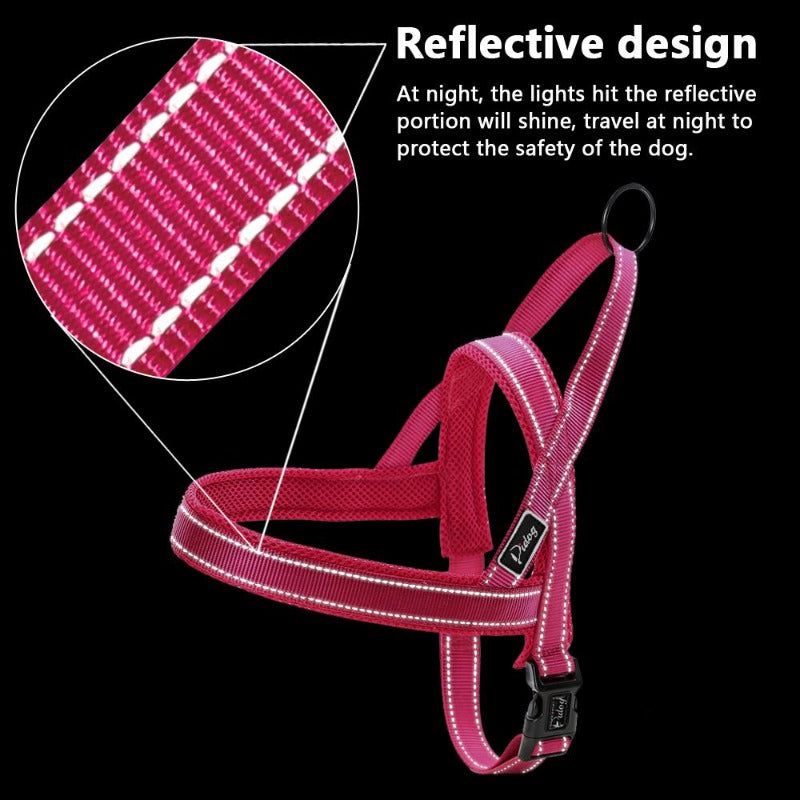 Pet no pull reflective d ring dog chest pet harness and strap vest