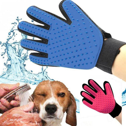 Pet dog cat hair grooming bath deshedding gloves brush