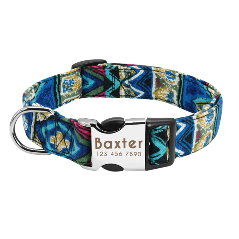 Personalized Nylon Dog Collar – Twin Dogs