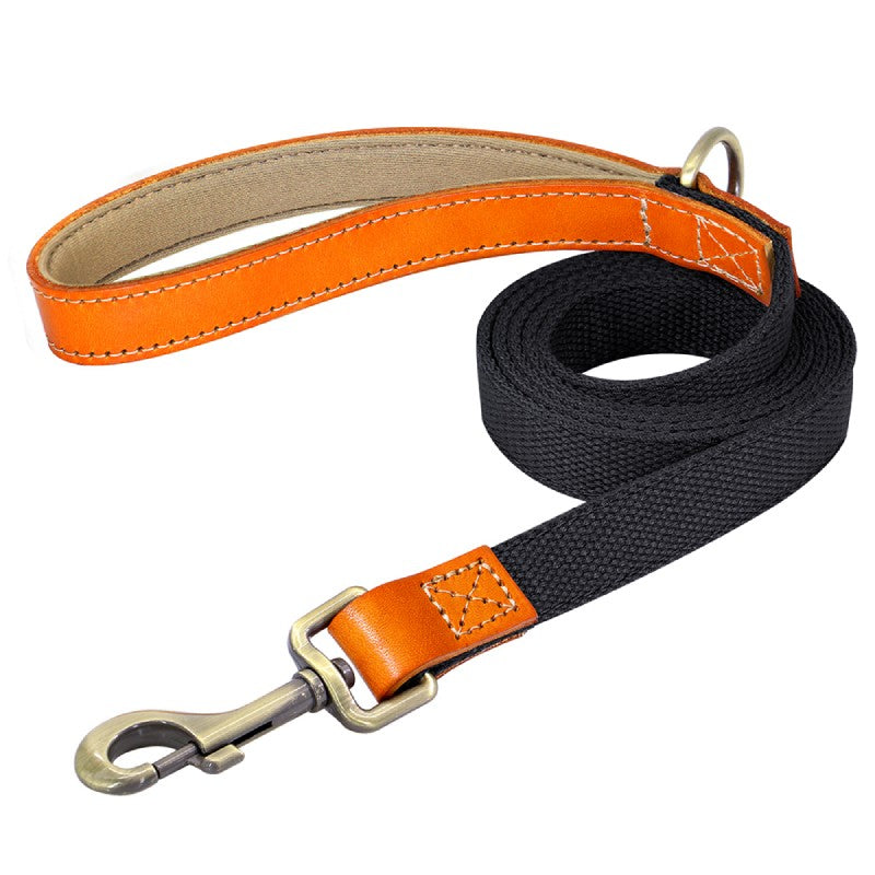 Matching Nylon Leather Dog Leash