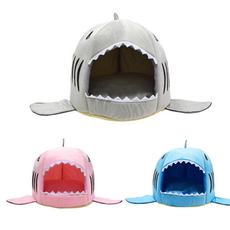 Small large waterproof pet cute shark outdoor cat house for kittens