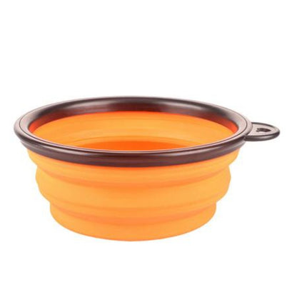 Raised elevated collapsible foldable puppy dog feeder bowl