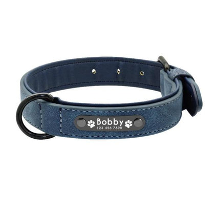 Personalized custom leather pet dog collar neck belt with name